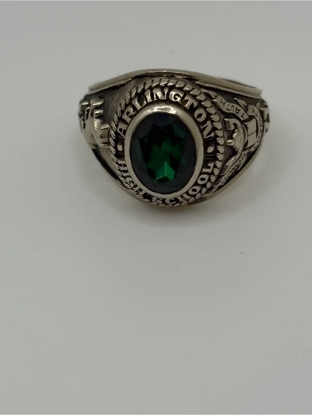 1971 Arlington High School Haltom 10K White Gold Class Ring Sz 7 7g Vintage
